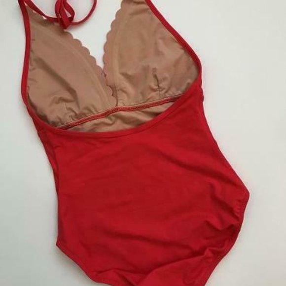 J.Crew $118 Scalloped V-Neck One-Piece F0762 - Picture 2 of 8